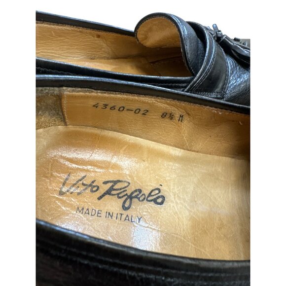 Vito Rufolo Italian Mens Black Leather Tassel Slip-On Loafers 8.5M SKU 6908 main image 4